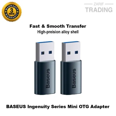 BASEUS Ingenuity Series Mini OTG Adapter USB 3.1 Male to Type C Female Converter Black Premium OTG Connector